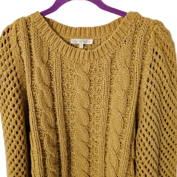 LoveShackFancy Mustard Cable Knit Sweater - Picture 4 of 11